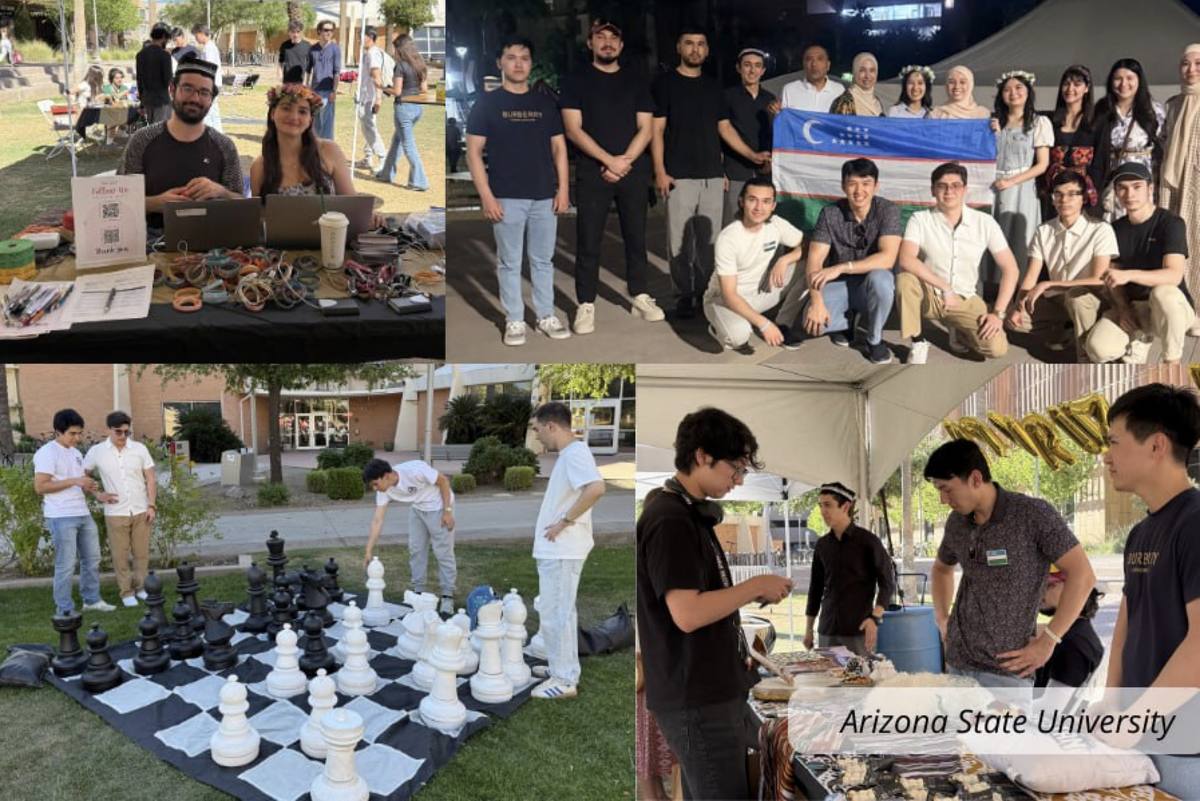 Collage of UZSA members at campus events