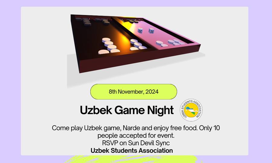 Uzbek Game Night flyer