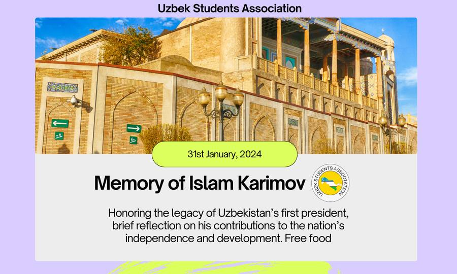 Memory of Islam Karimov flyer